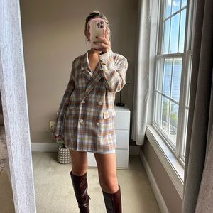 ASOS multi colored plaid oversized blazer